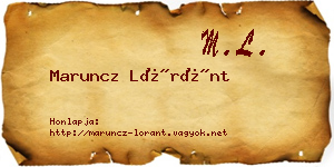 Maruncz Lóránt névjegykártya